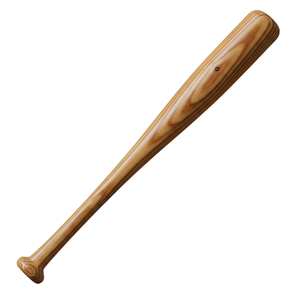 Design a wooden baseball bat with realistic wood grain texture